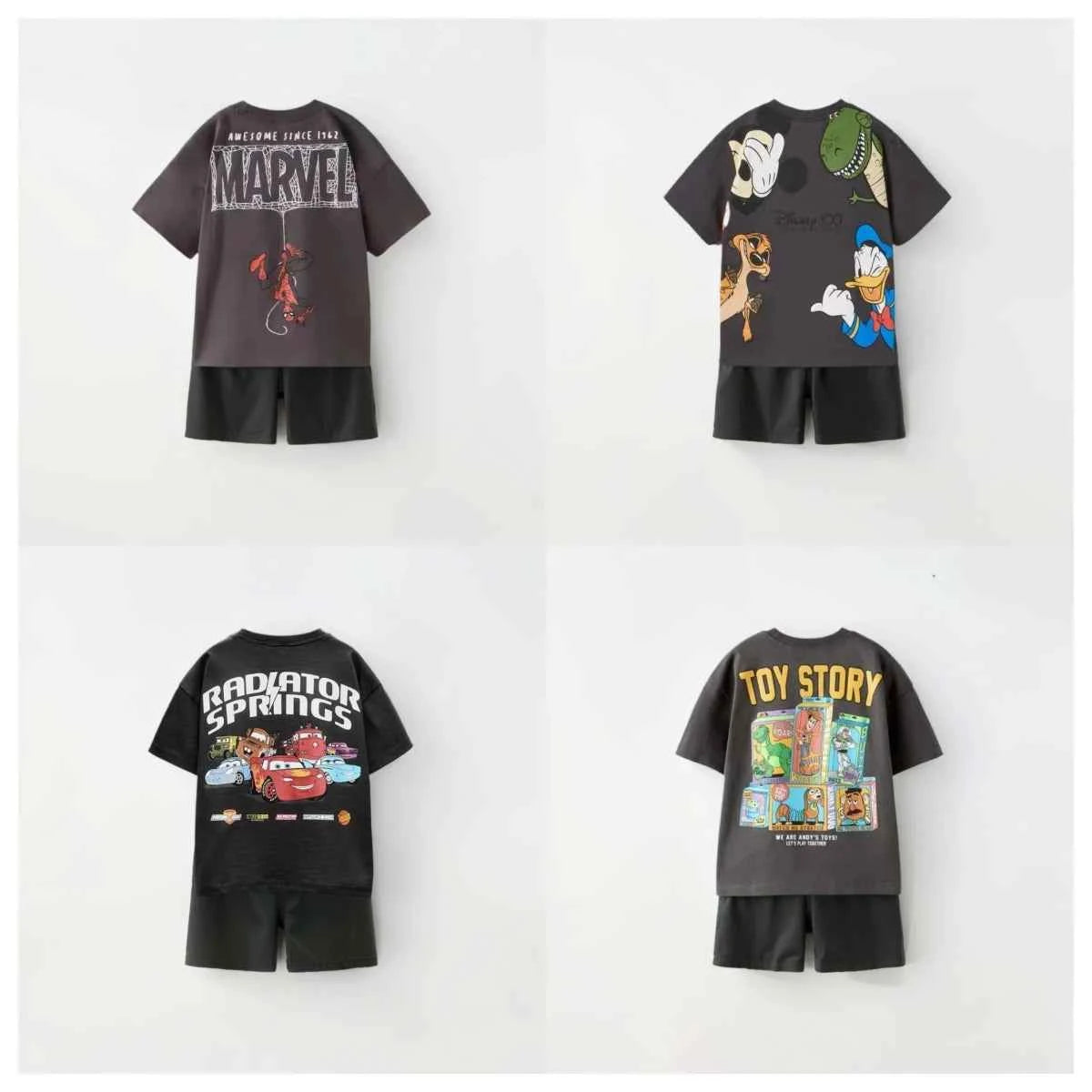 Cotton Marvel Spider-Man & Toy Story & Cars Short Sets