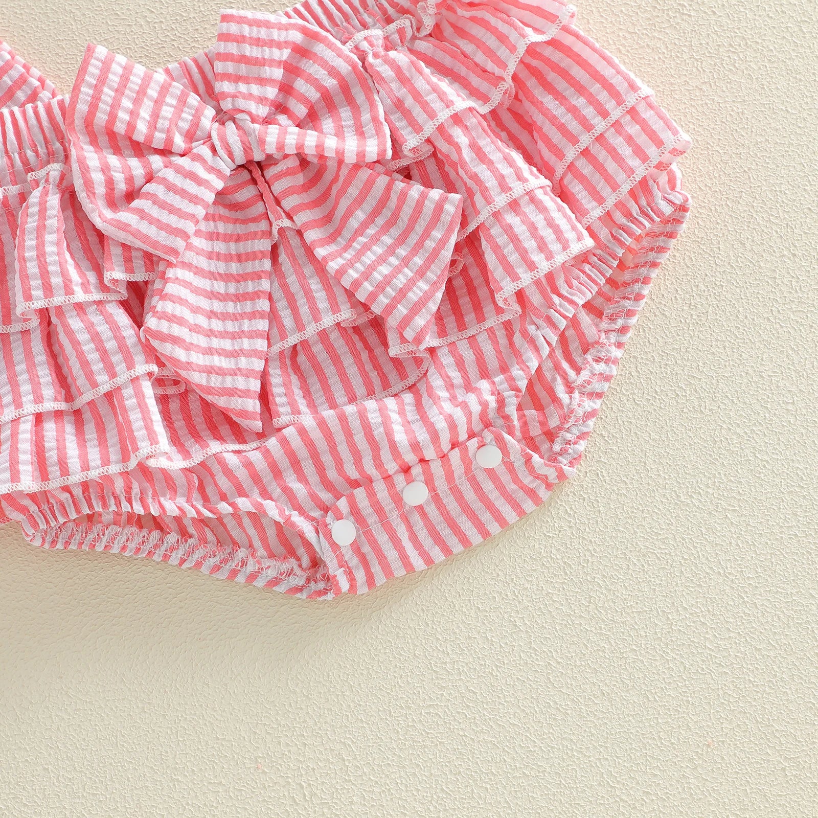 Pink Stripe Ice Cream Number One Top & Ruffled Bloomer Set