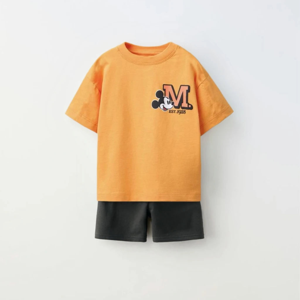 Cotton Mickey Mouse Cotton Tees & Shorts Set Casual Wear