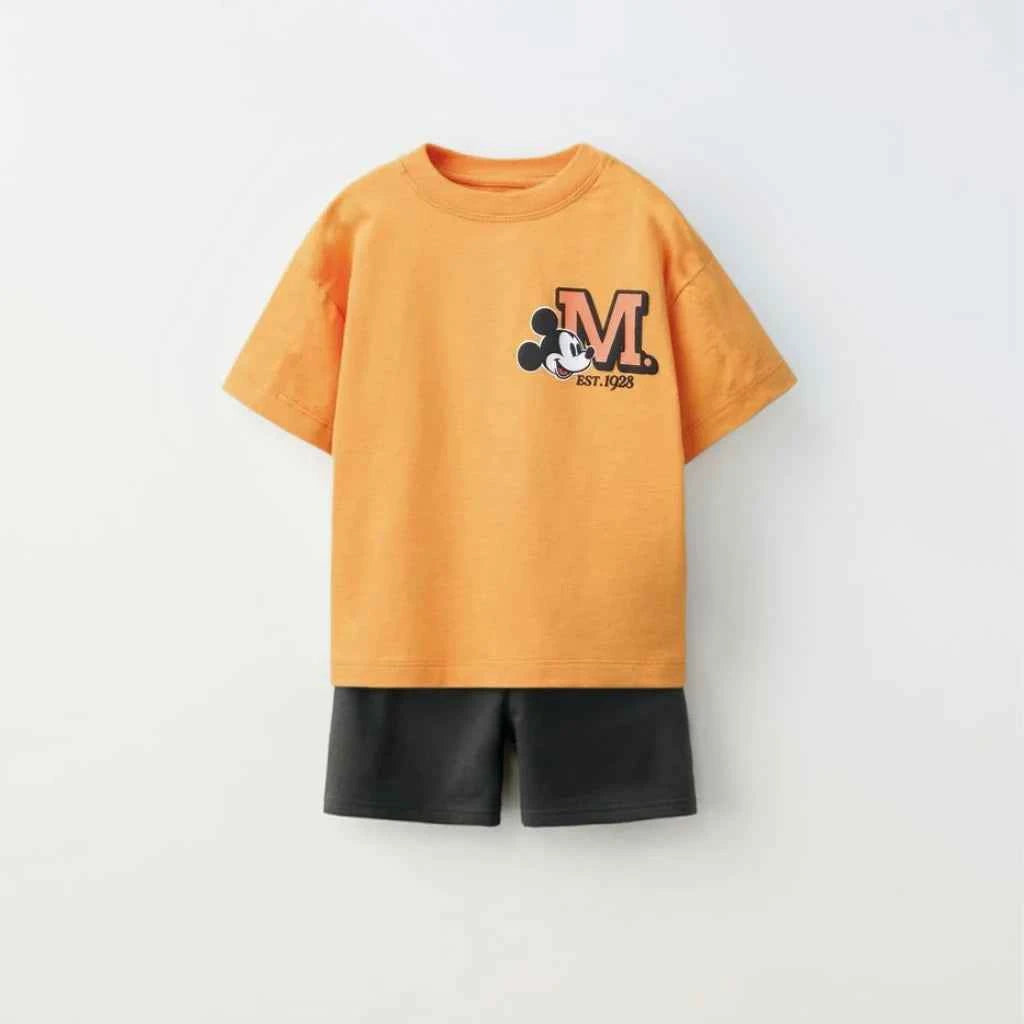Cotton Donald Duck & Mickey Mouse Cotton Tee & Shorts Set