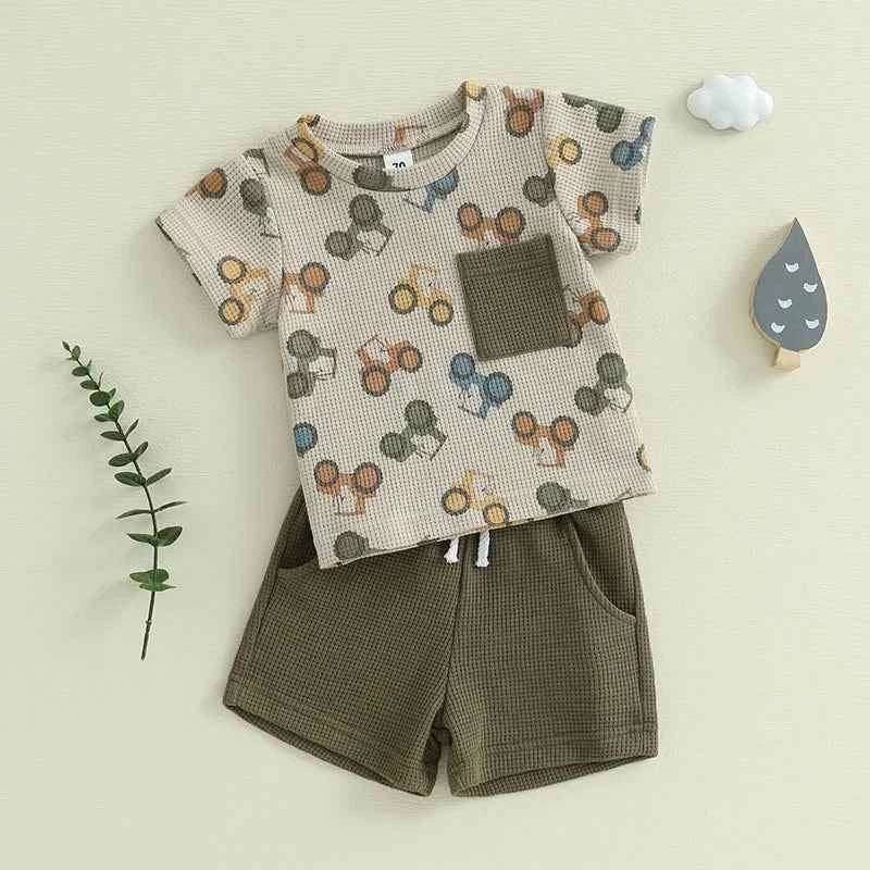 Waffle Knit Tee & Shorts Set