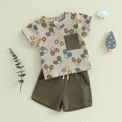 Waffle Knit Tee & Shorts Set
