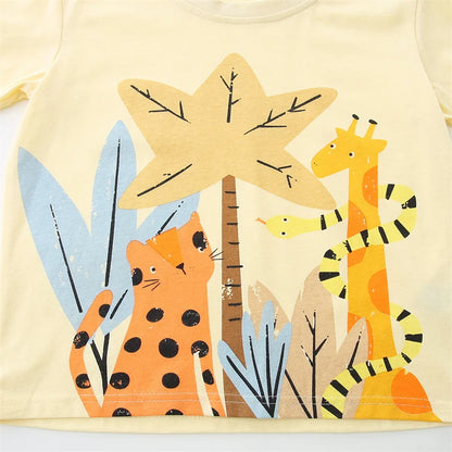 100% Cotton Animal Print T-Shirt & Shorts Set