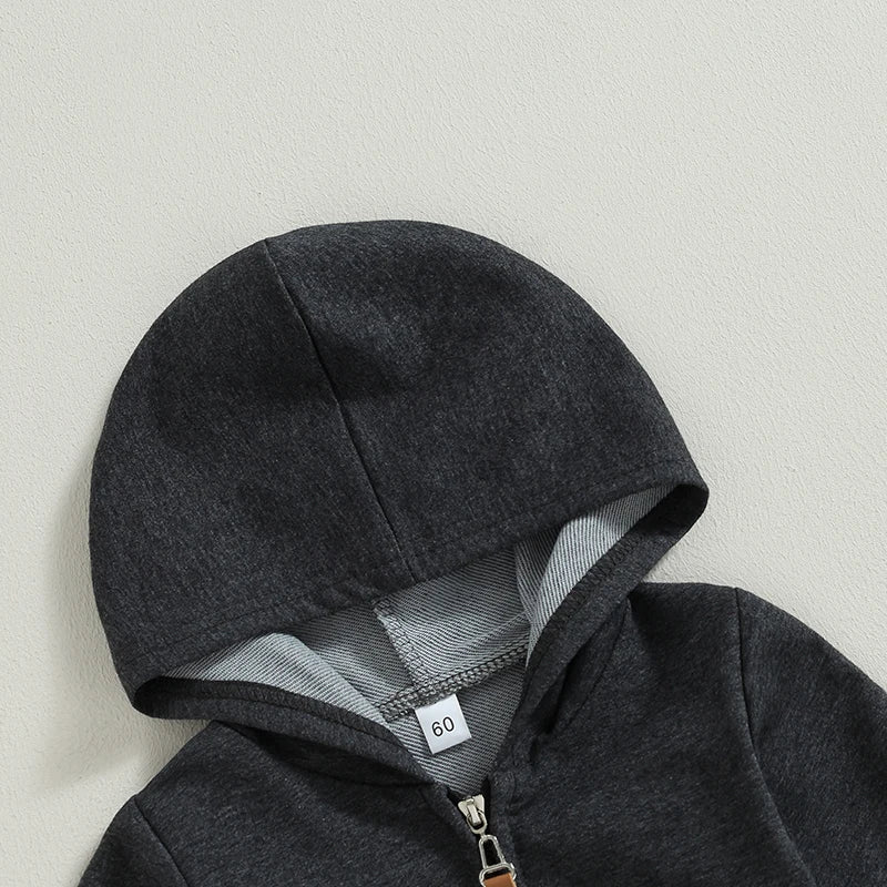 Cotton Toddler Hooded Jumpsuit In Earth Tones