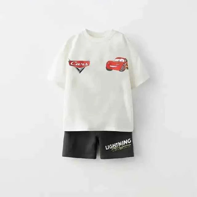 Cotton Lightning McQueen Casual Tee & Shorts Set