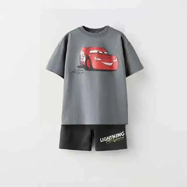Cotton Lightning McQueen Casual Tee & Shorts Set