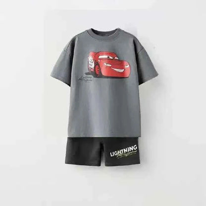 Cotton Lightning McQueen Casual Tee & Shorts Set