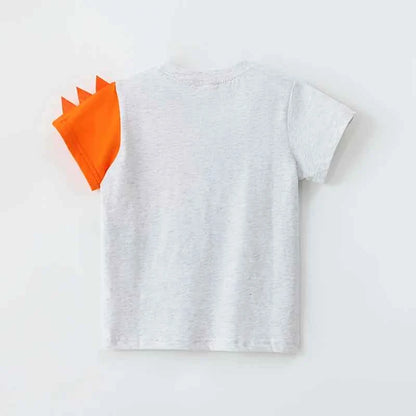 100% Cotton Fire Breathing Dinosaur T-Shirt With Spiked Sleeve
