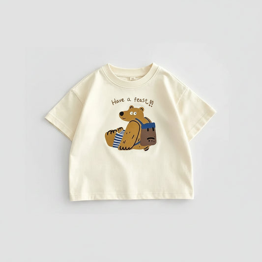 100% Cotton Bear Print Cotton Tee Shirt