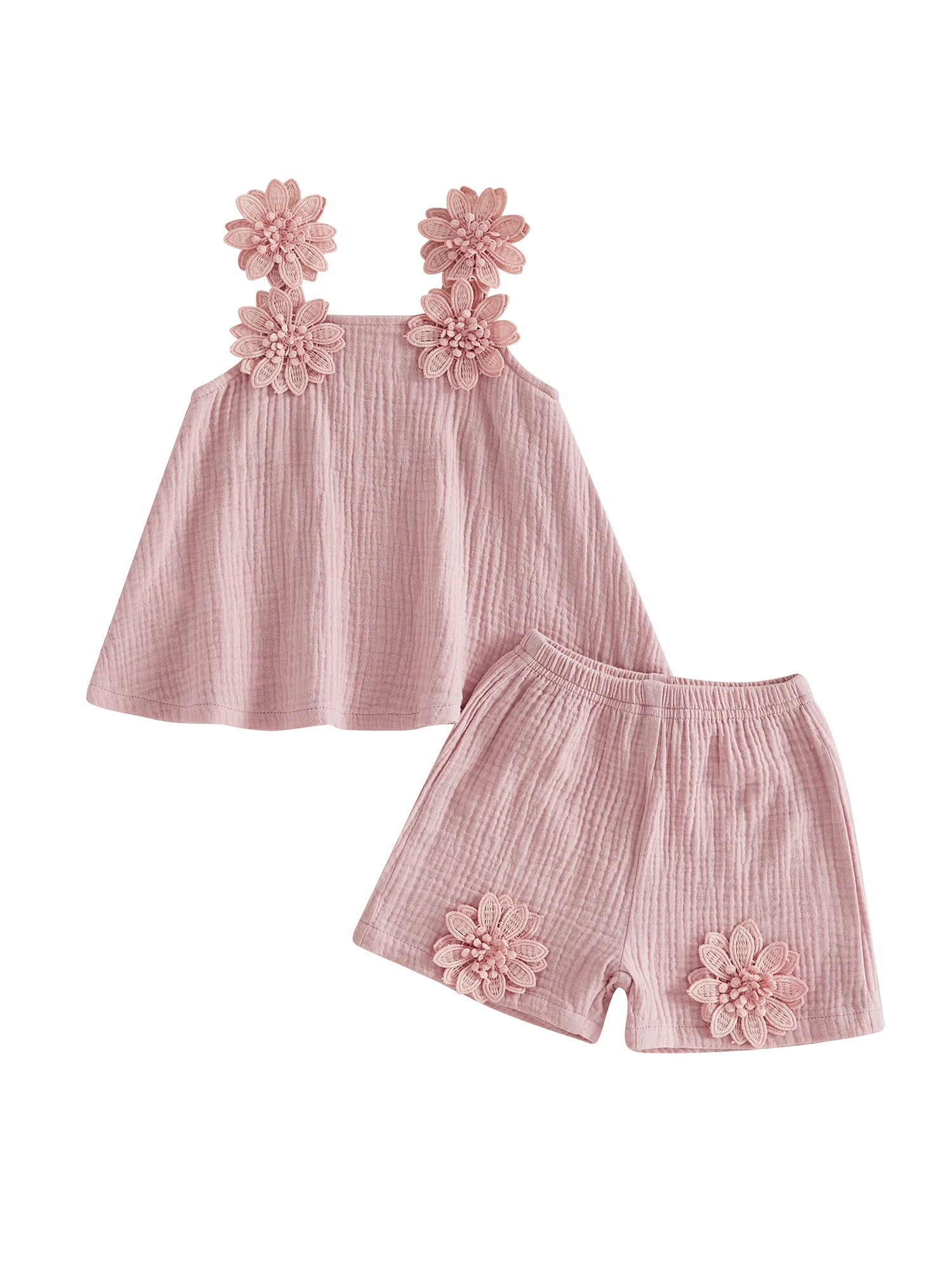 Floral Applique Summer Top & Short Set