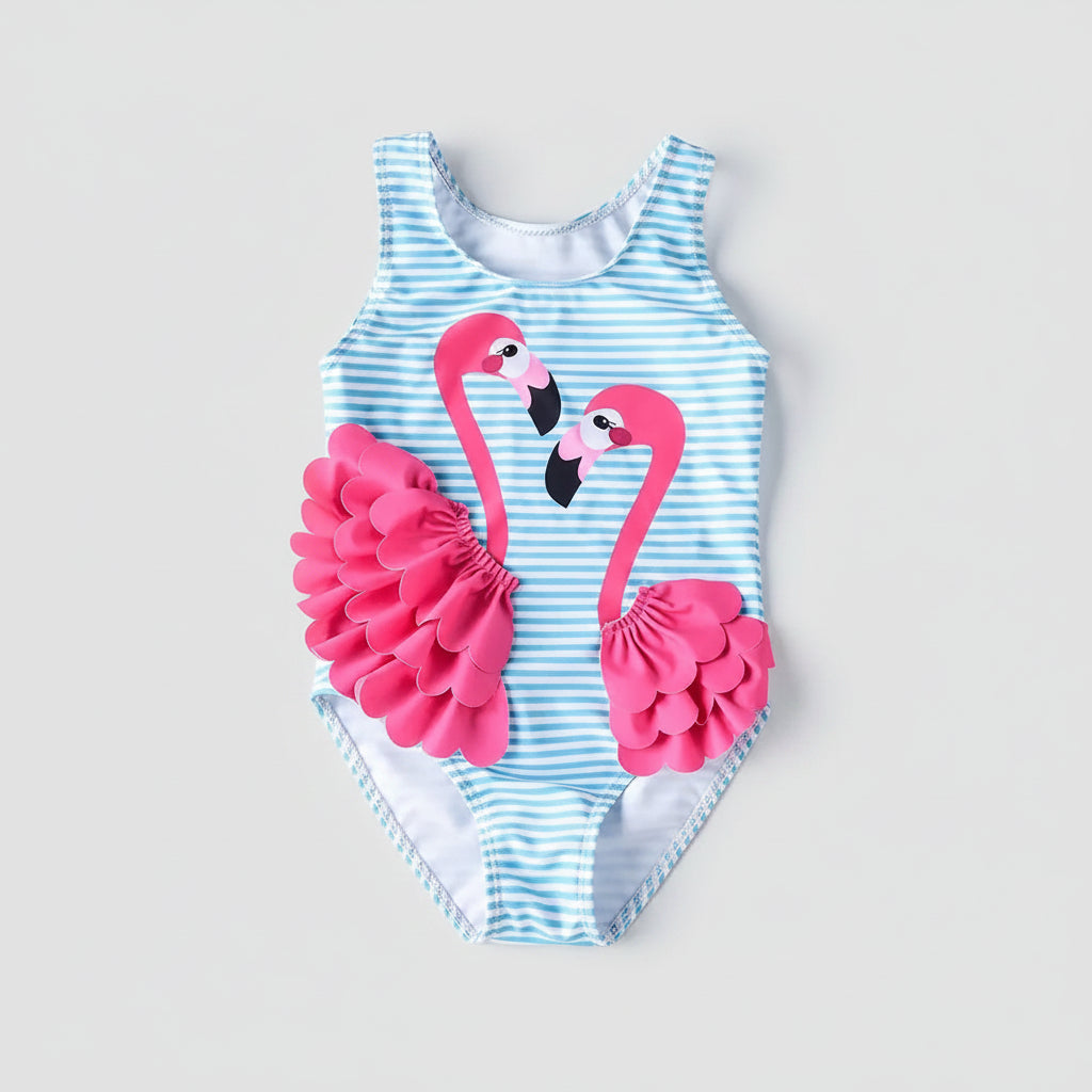 Pink Flamingo 3D Wings Swimwear One-Piece Swimsuit