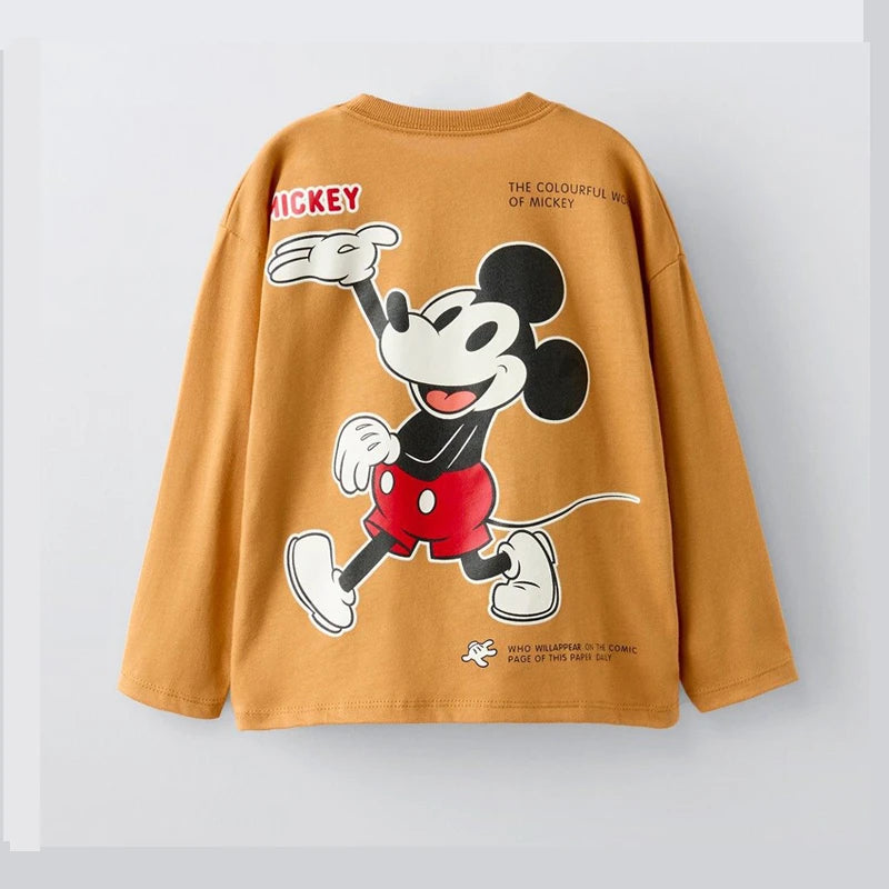Cotton Mickey Mouse Long Sleeve Tee & Sweatshirt Set