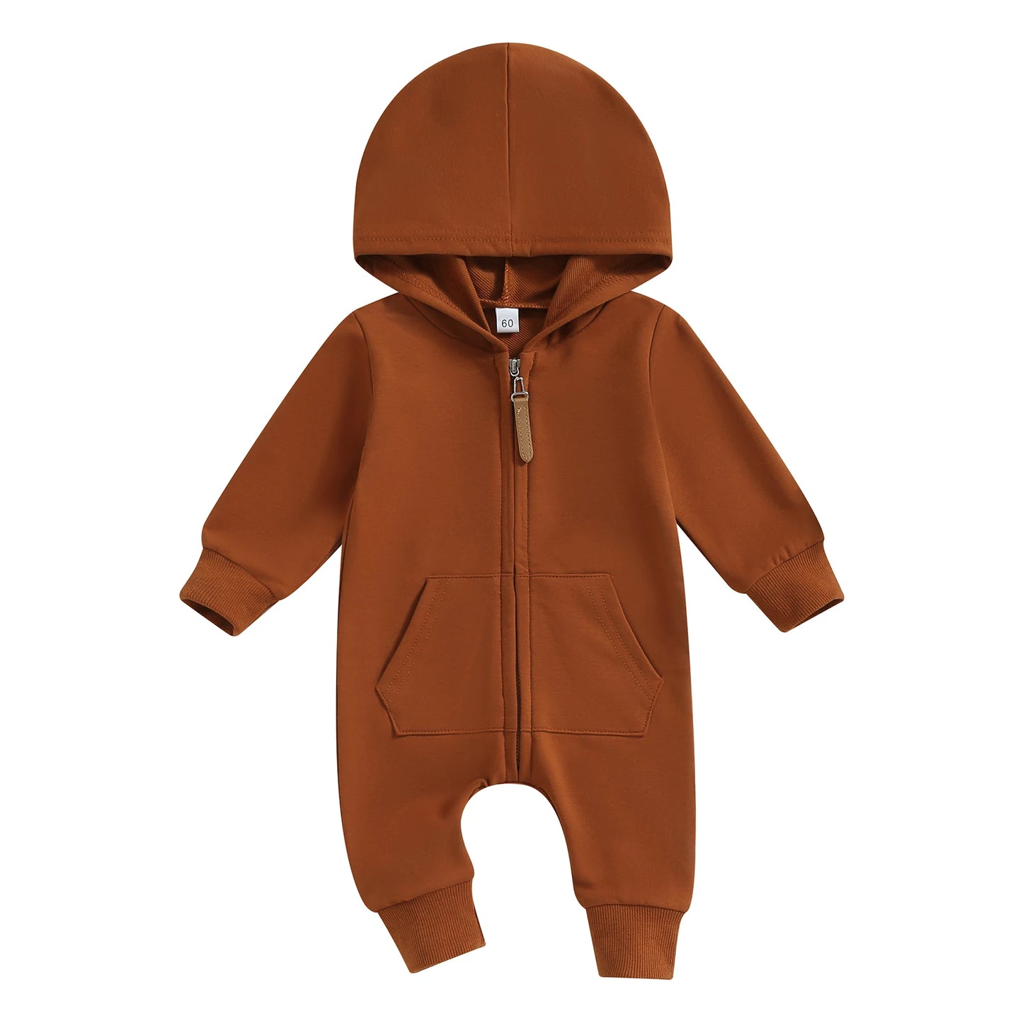 Cotton Toddler Hooded Jumpsuit In Earth Tones