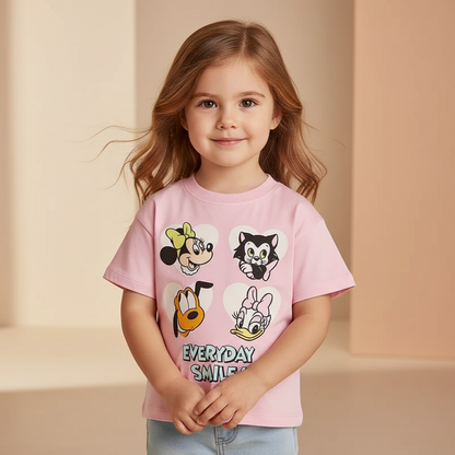 Cotton Mickey Minnie Pluto Daisy Everyday Smile & Welcome Friends Tees