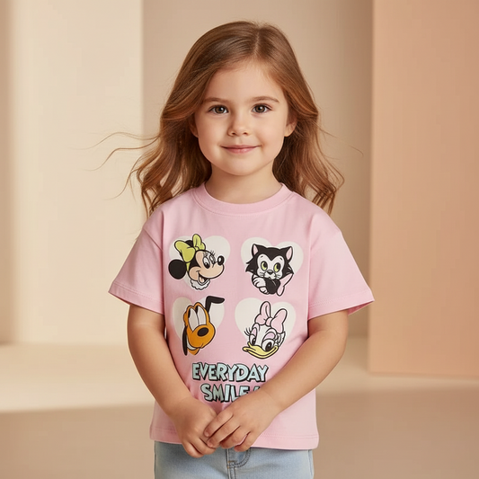 Cotton Mickey Minnie Pluto Daisy Everyday Smile & Welcome Friends Tees
