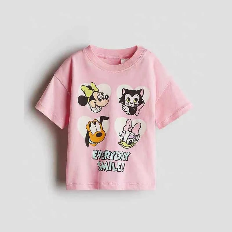 Cotton Mickey Minnie Pluto Daisy Everyday Smile & Welcome Friends Tees