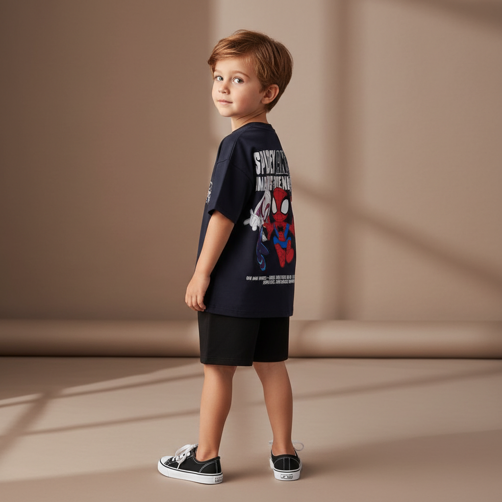 Cotton Spider-Man Spidey Amazing Friends Tees & Shorts Set