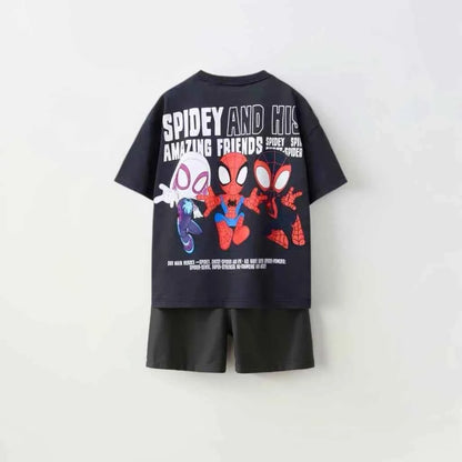 Cotton Spider-Man Spidey Amazing Friends Tees & Shorts Set