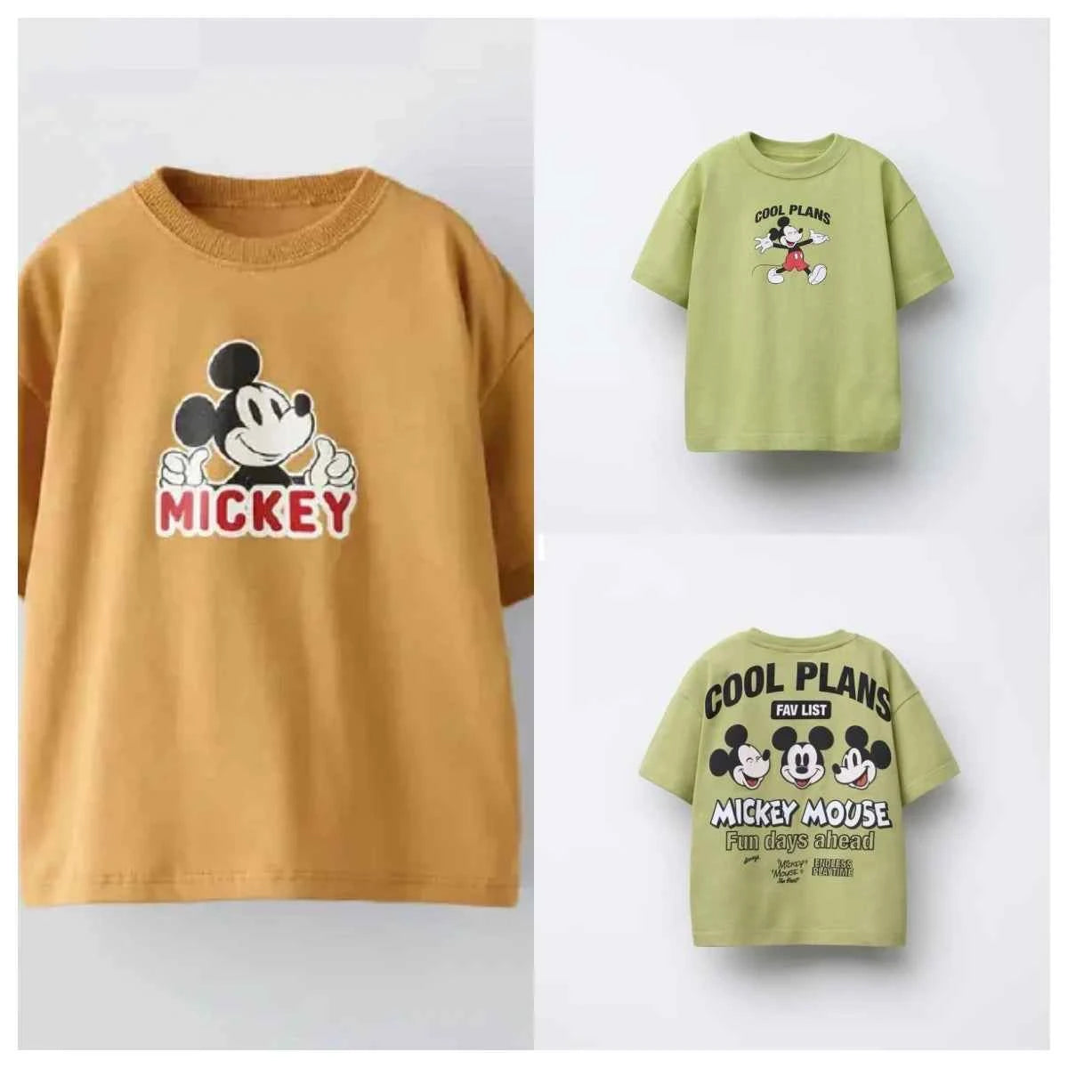 Cotton Mickey Mouse Cool Plans Classic Cartoon T-Shirt