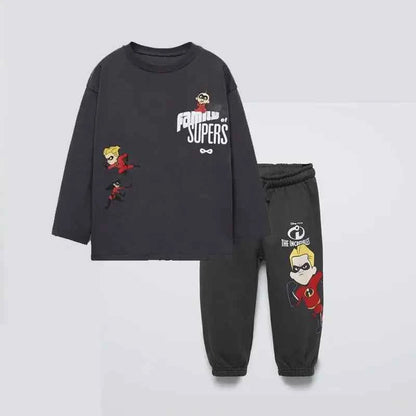 Cotton Incredibles Sweatshirt & Jogger Set With Dash Print