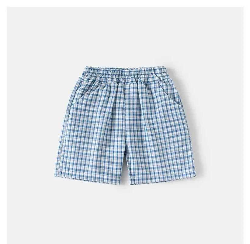 100% Cotton Checkered Shirt & Shorts Set