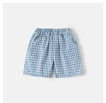 100% Cotton Checkered Shirt & Shorts Set