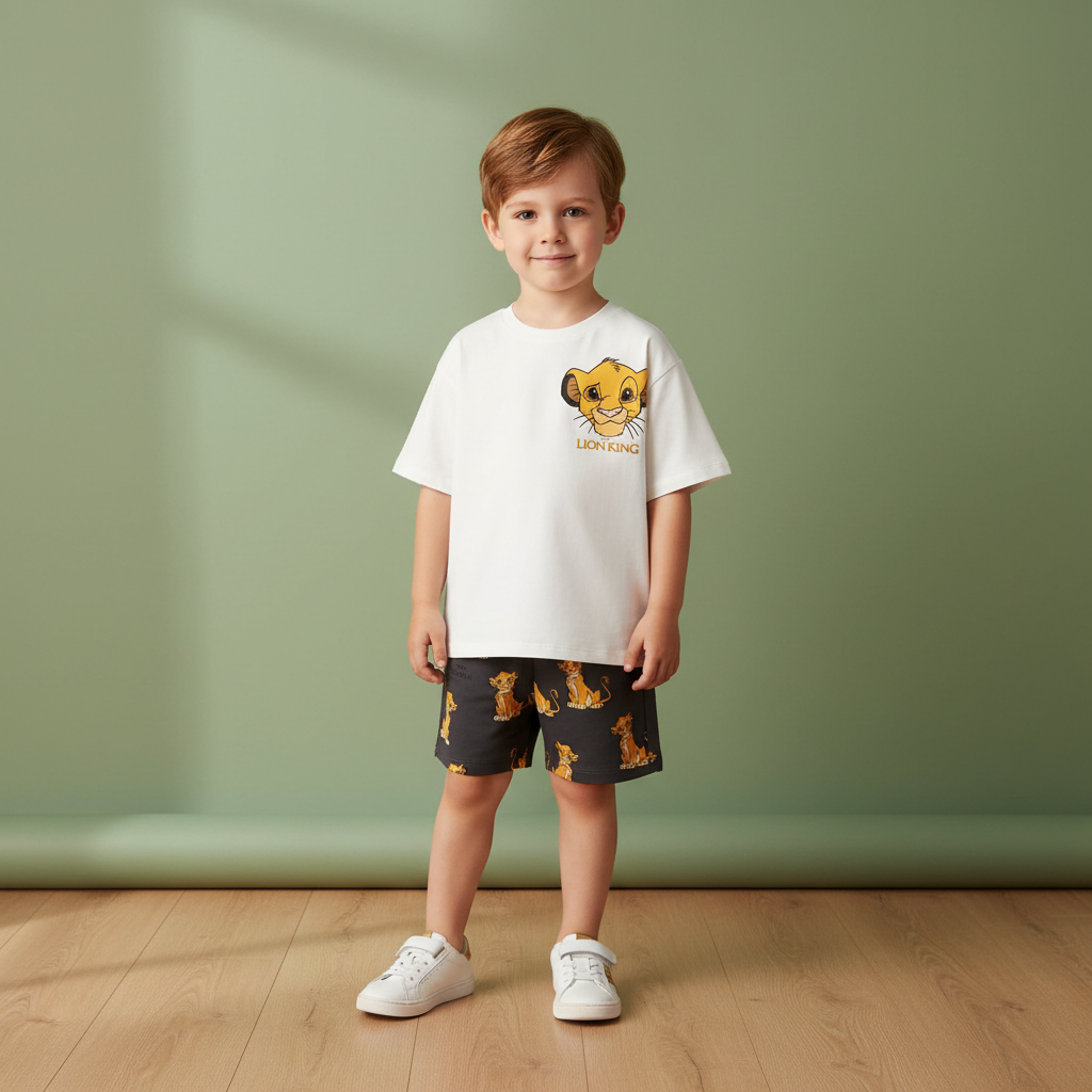 Cotton Simba Life Is A Long Walk T-Shirt & Shorts Set