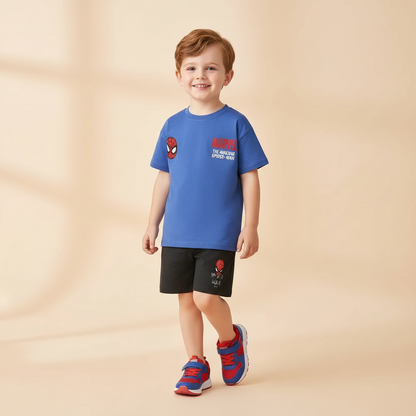 Cotton Spider-Man Spidey Amazing Friends Tees & Shorts Set