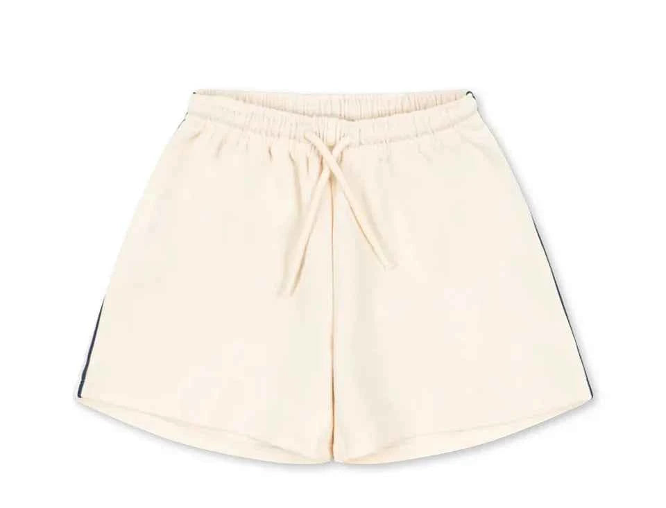Cotton Cream Polo Shirt & Drawstring Shorts Set