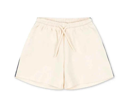 Cotton Cream Polo Shirt & Drawstring Shorts Set