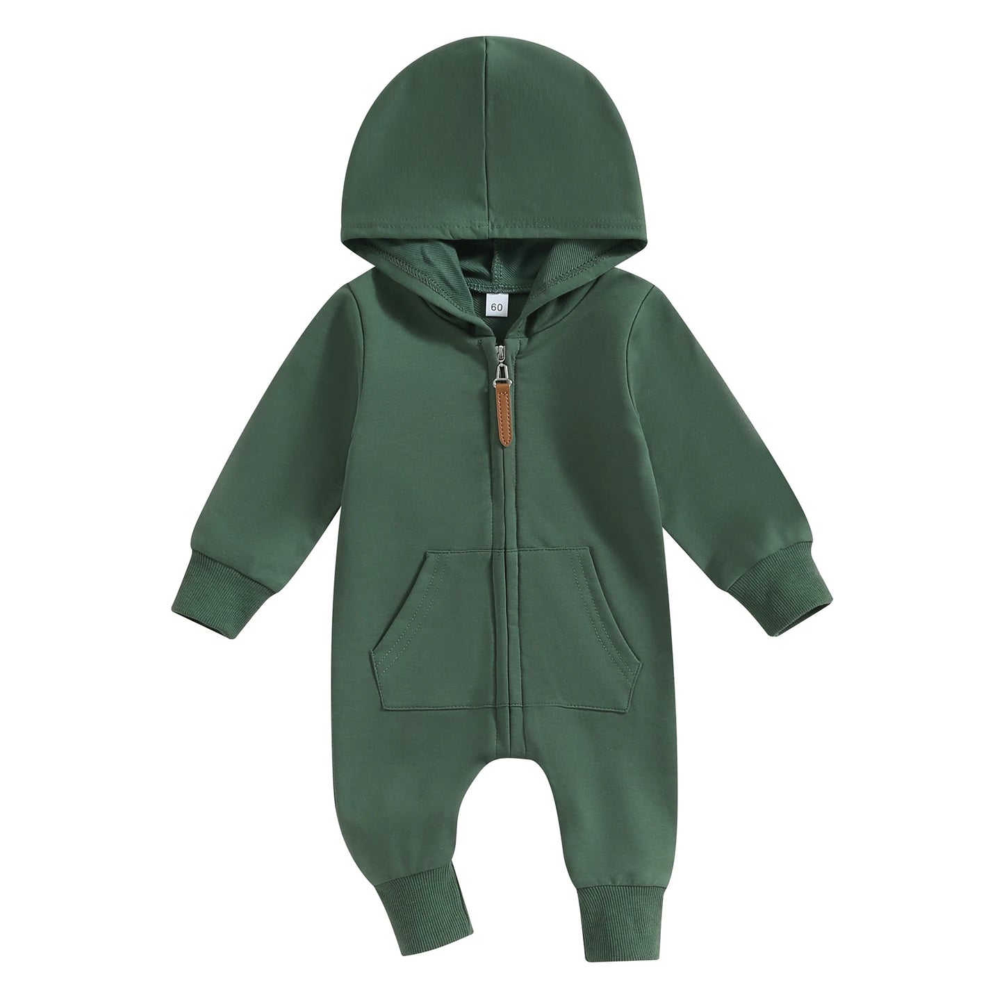 Cotton Toddler Hooded Jumpsuit In Earth Tones