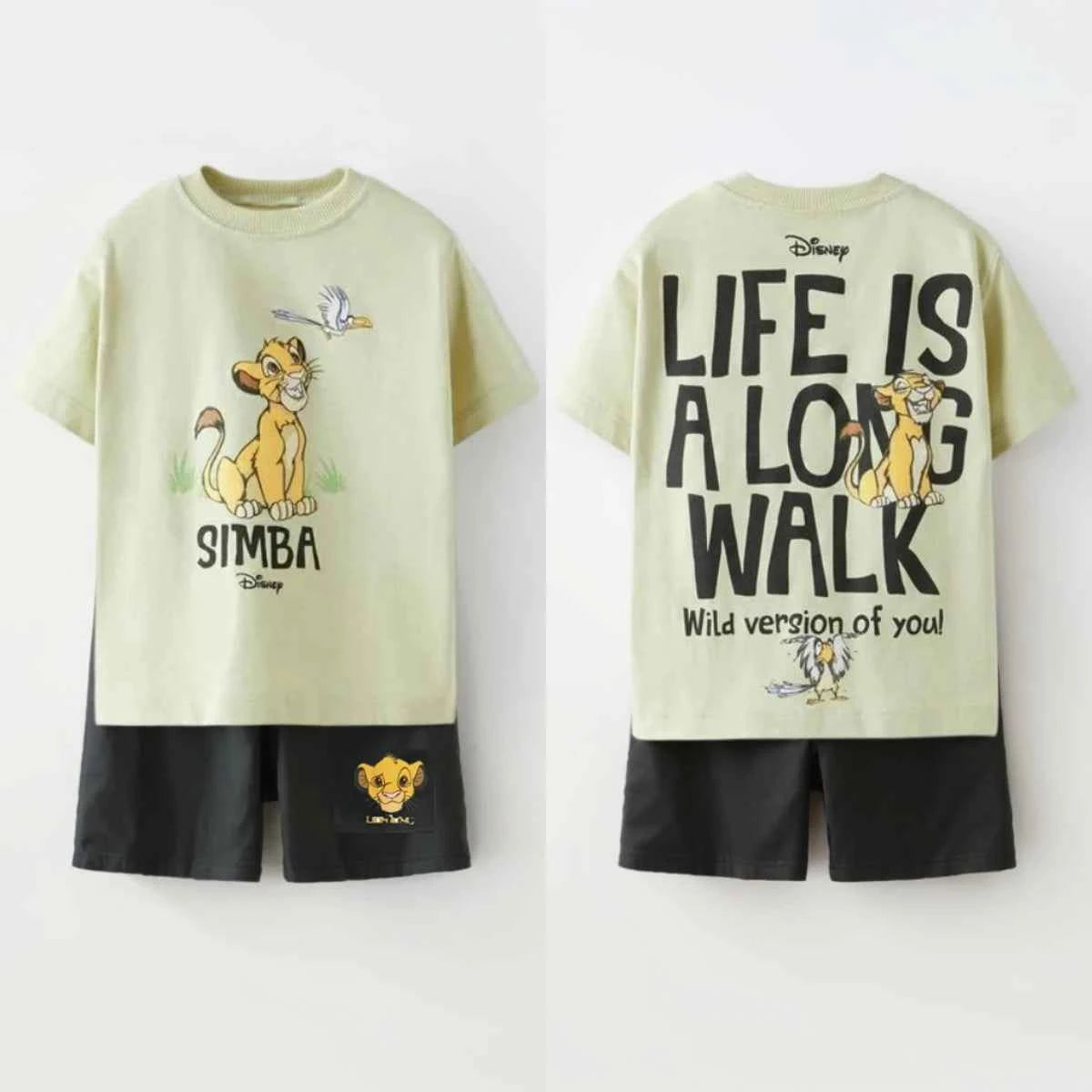 Cotton Simba Life Is A Long Walk T-Shirt & Shorts Set