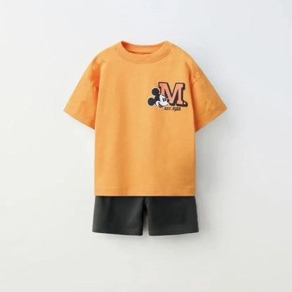 Cotton Mickey Mouse Cotton Tees & Shorts Set Casual Wear
