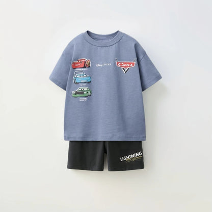 Cotton Lightning McQueen Racing Tees & Shorts Set