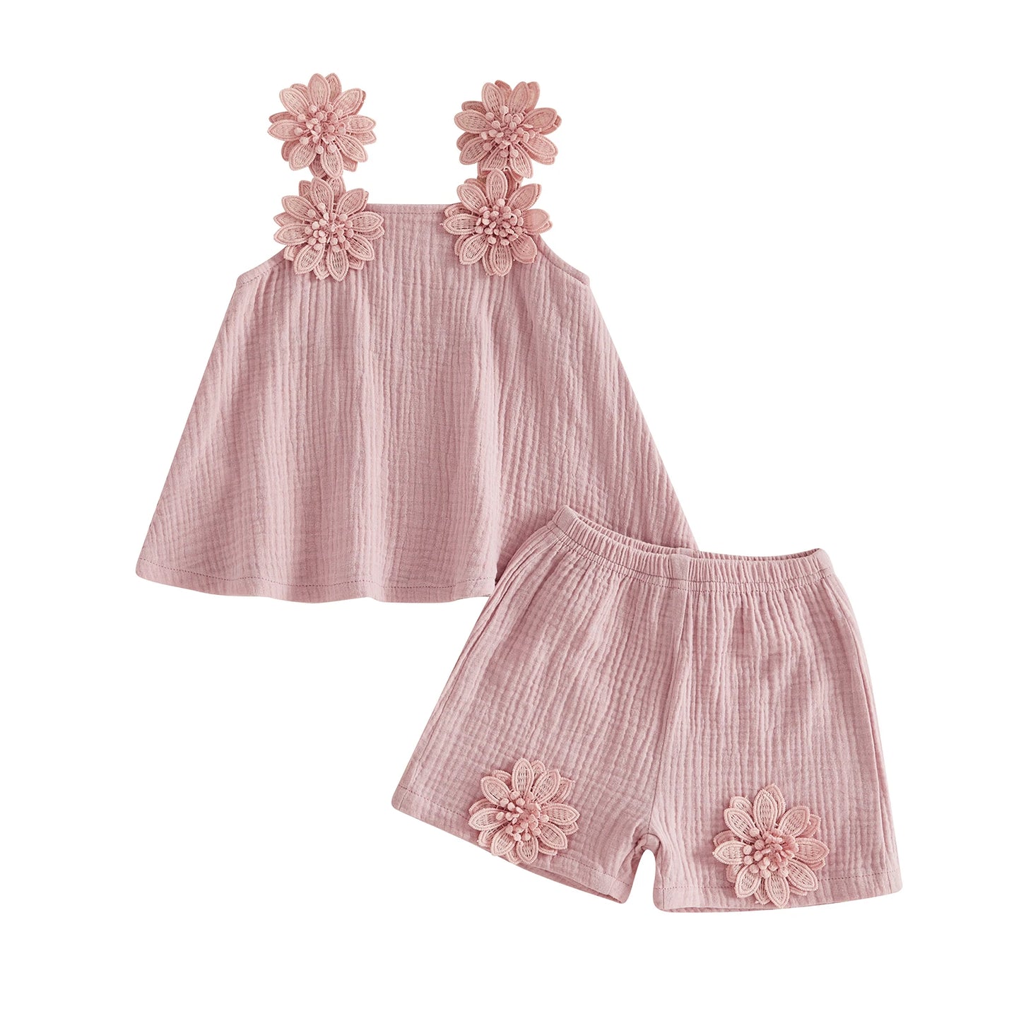 Floral Applique Summer Top & Short Set
