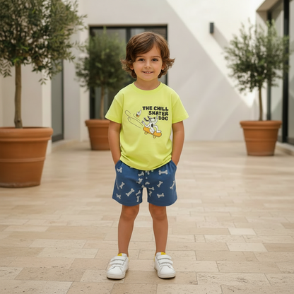Cotton Animal Print Leopard & Zebra Tee Shorts Set