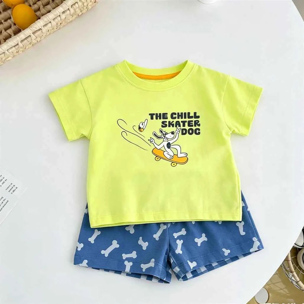 Cotton Animal Print Leopard & Zebra Tee Shorts Set