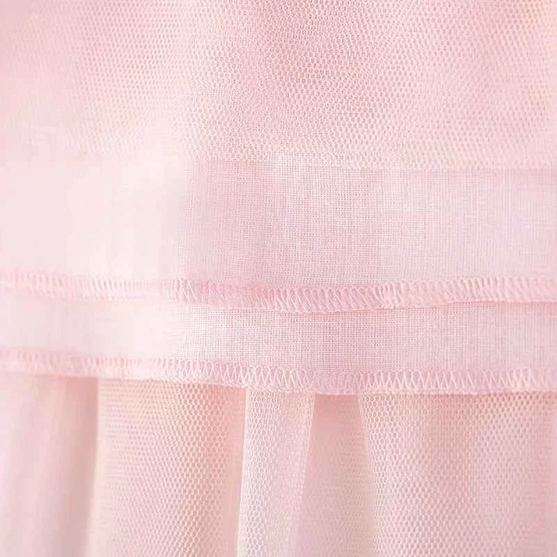 100% Cotton Striped Rainbow Applique Tulle Skirt Dress