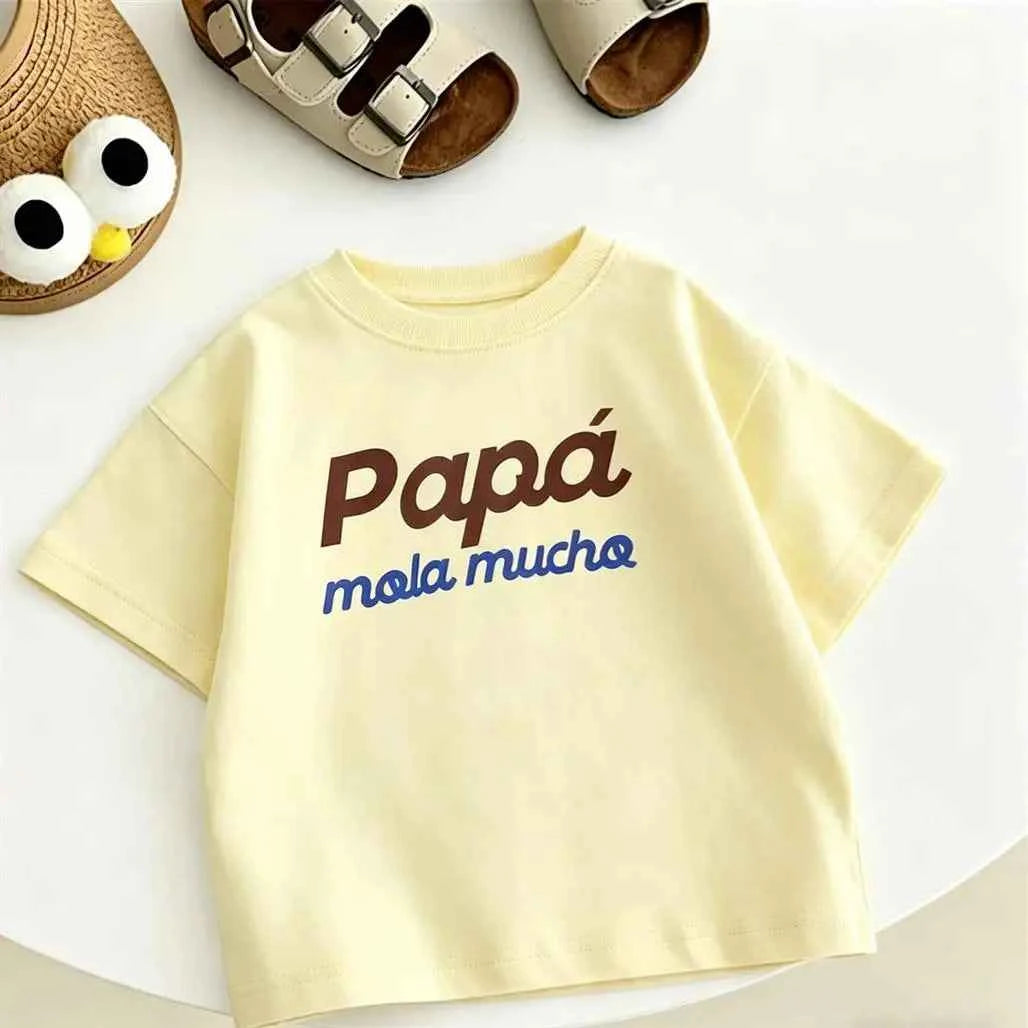 100% Cotton Mama & Papa Printed Cotton Casual Tee Shirt