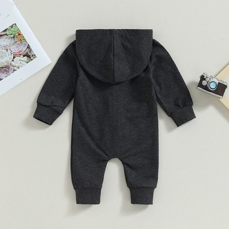 Cotton Toddler Hooded Jumpsuit In Earth Tones