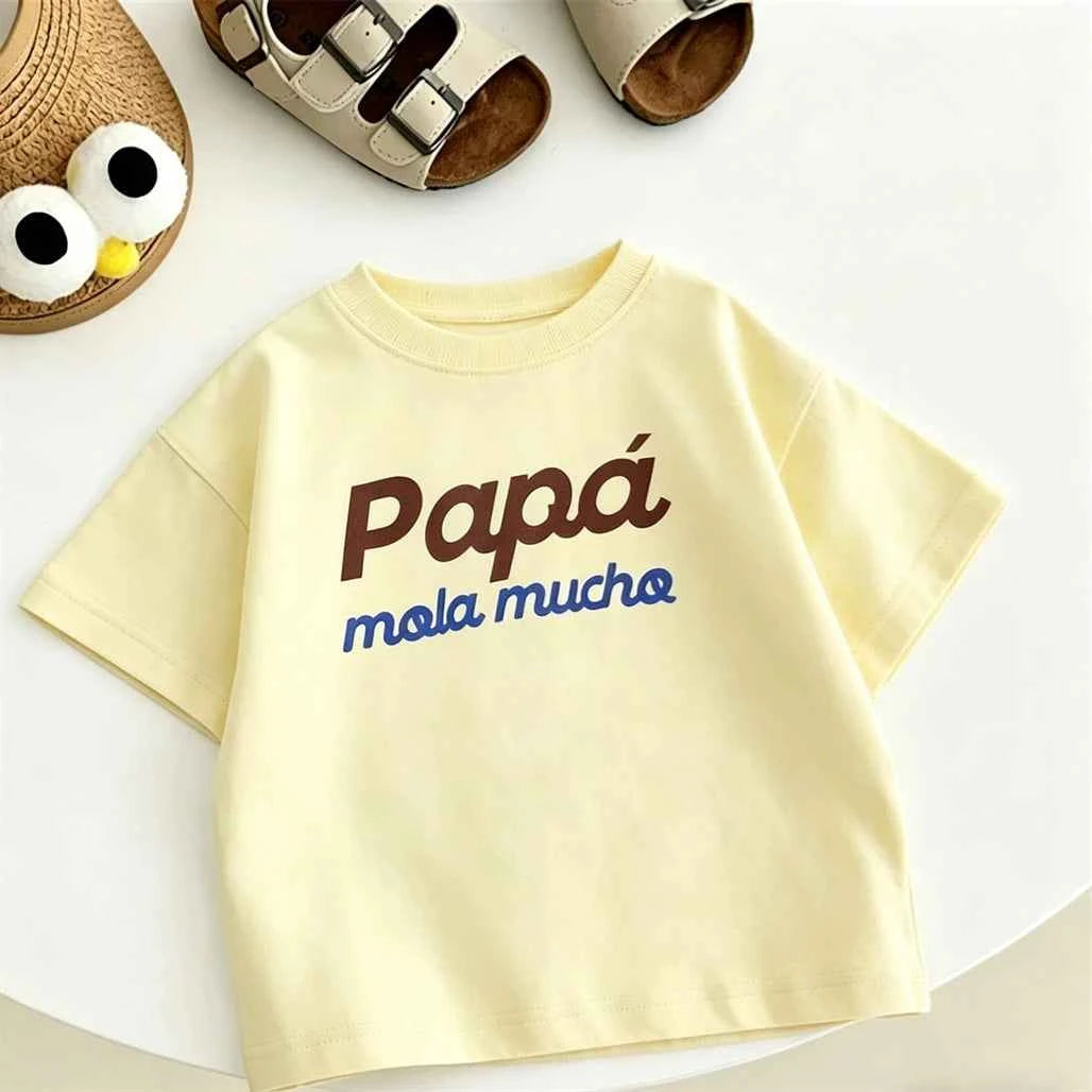 100% Cotton Mama & Papa Printed Cotton Casual Tee Shirt