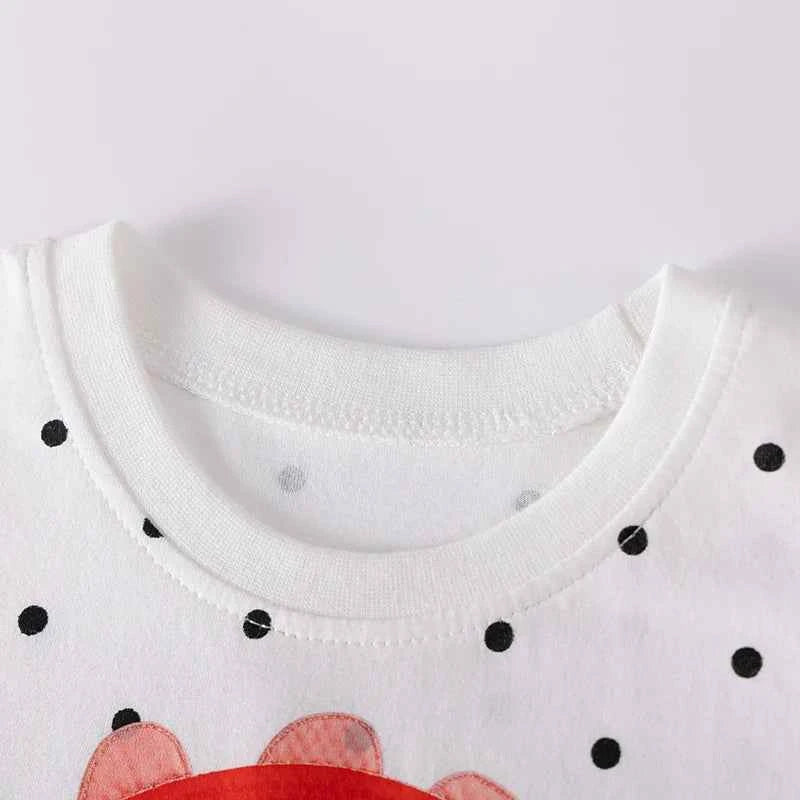 100% Cotton Polka Dot Rainbow Flower Mesh Dress