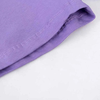 100% Cotton Unicorn Pink Tee & Purple Elastic Waist Shorts Set