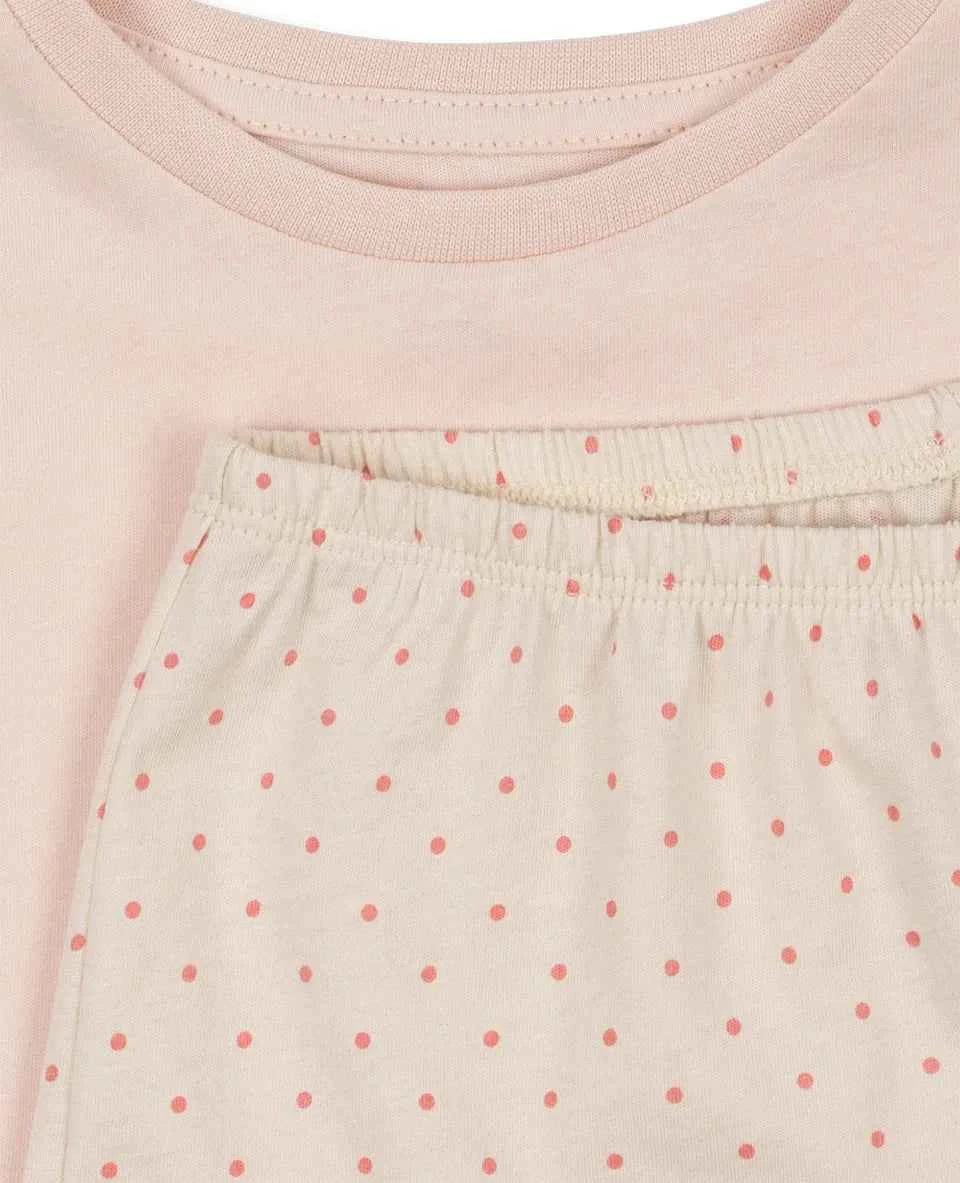 Cotton Embroidered Crop Top & Polka Dot Shorts Set