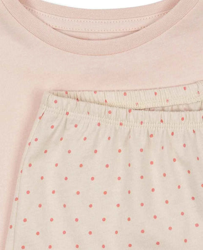Cotton Embroidered Crop Top & Polka Dot Shorts Set