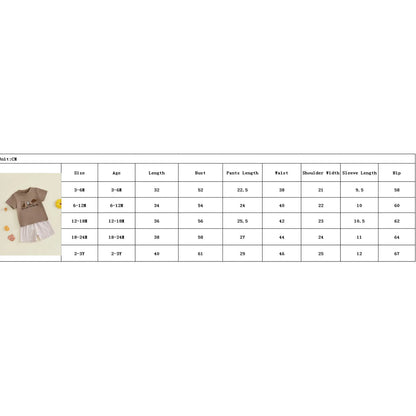 Cotton Brown Embroidered T-shirt & Striped Elastic Waist Shorts Set