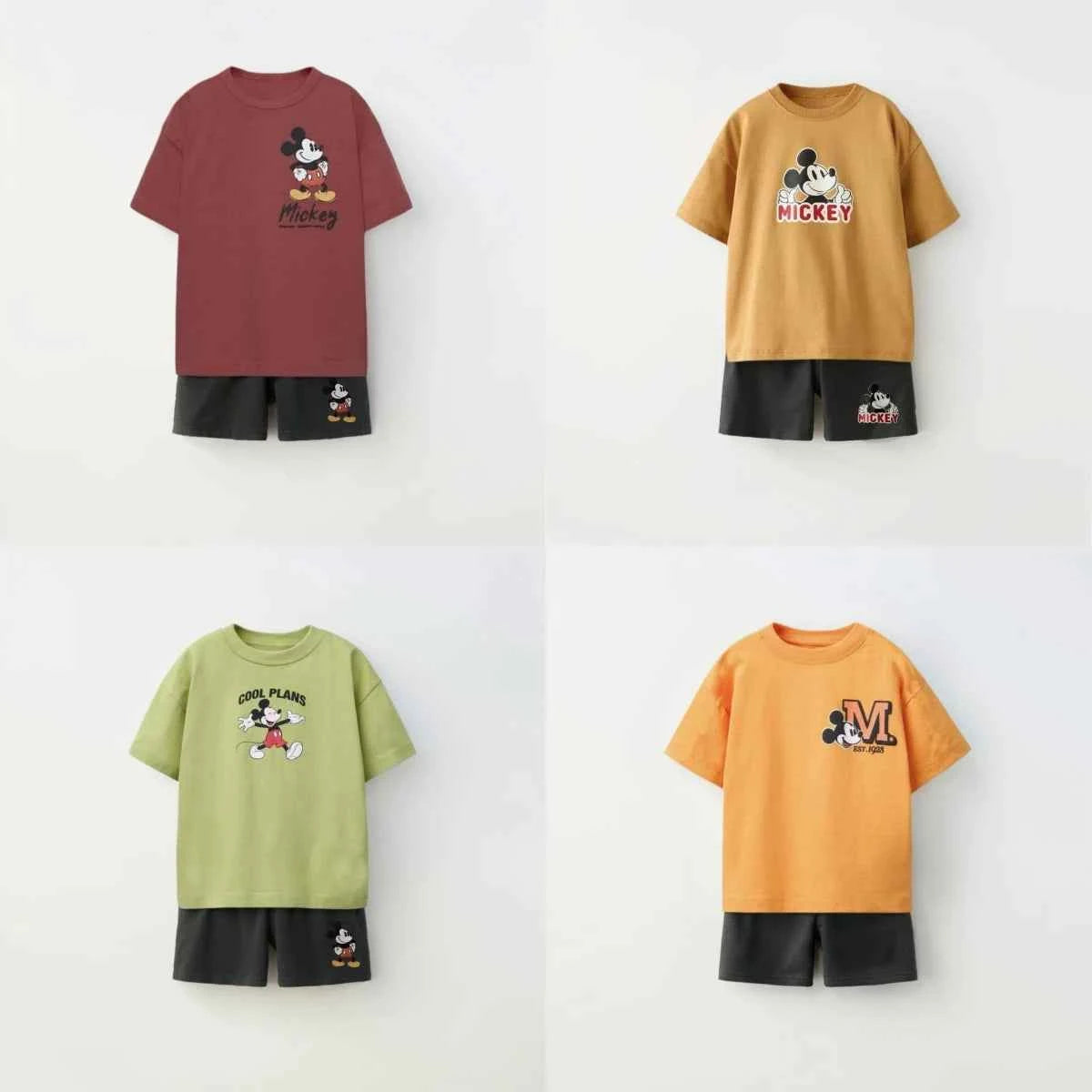 Cotton Mickey Mouse Casual Tee & Shorts Set