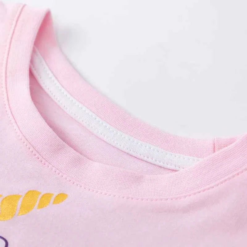 100% Cotton Unicorn Pink Tee & Purple Elastic Waist Shorts Set