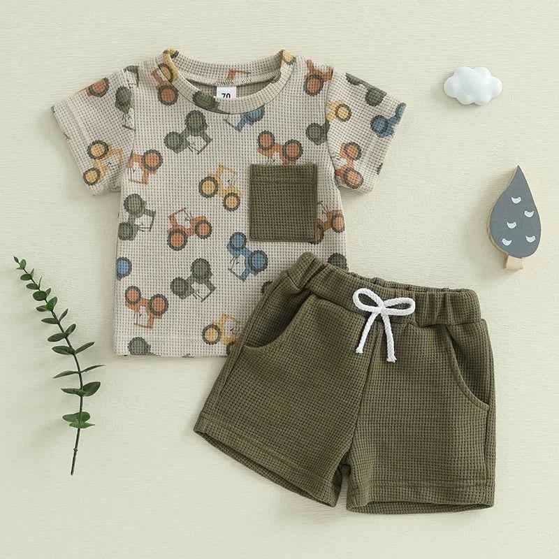 Waffle Knit Tee & Shorts Set