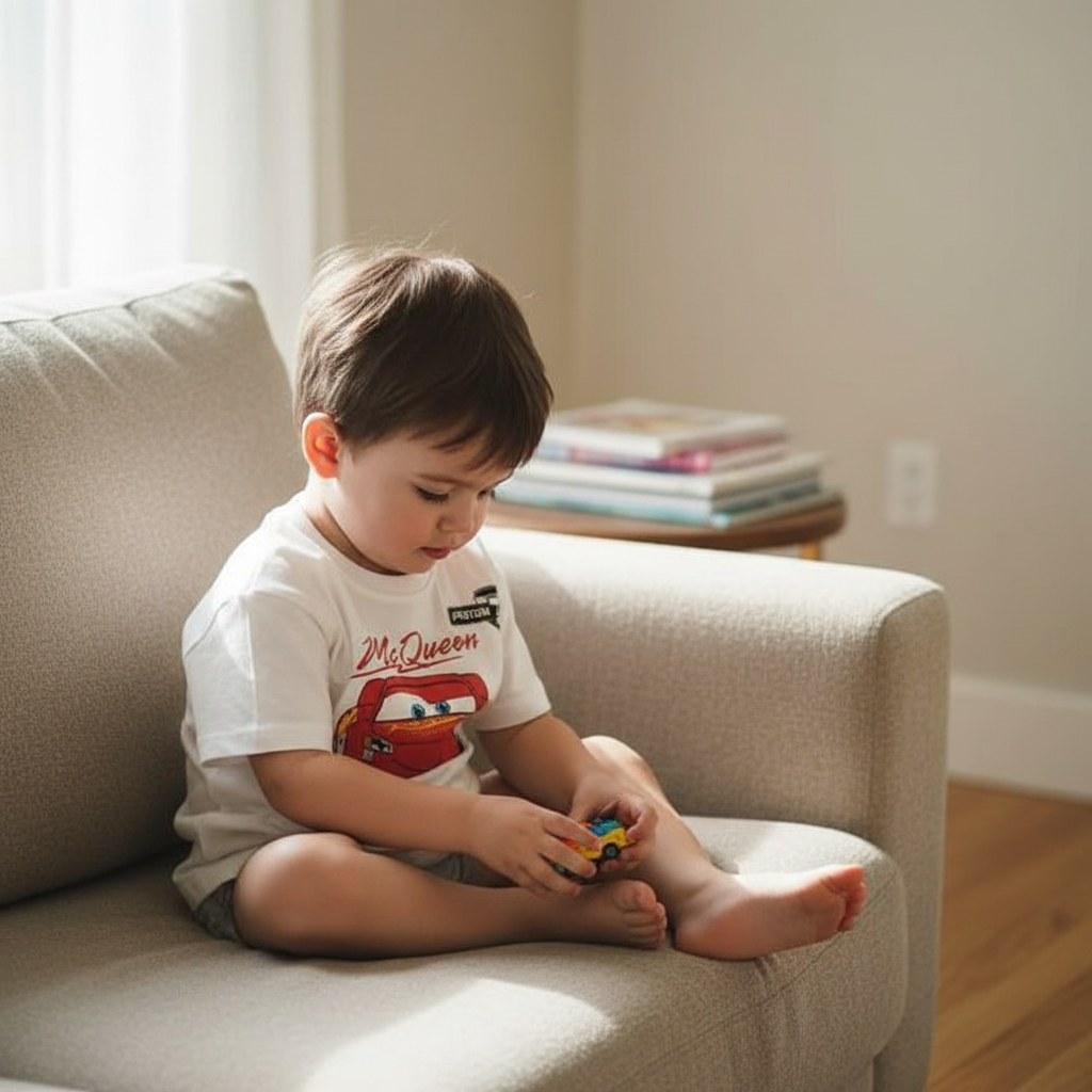 Cotton Lightning McQueen Cotton Tee & Cars Logo Shirt White